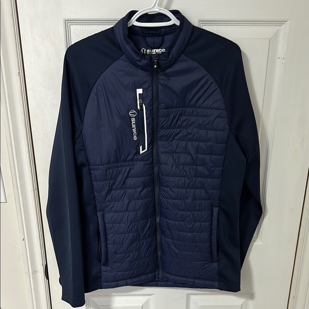 Sunice Performance Blue Quilted Jacket with Stand-Up Collar